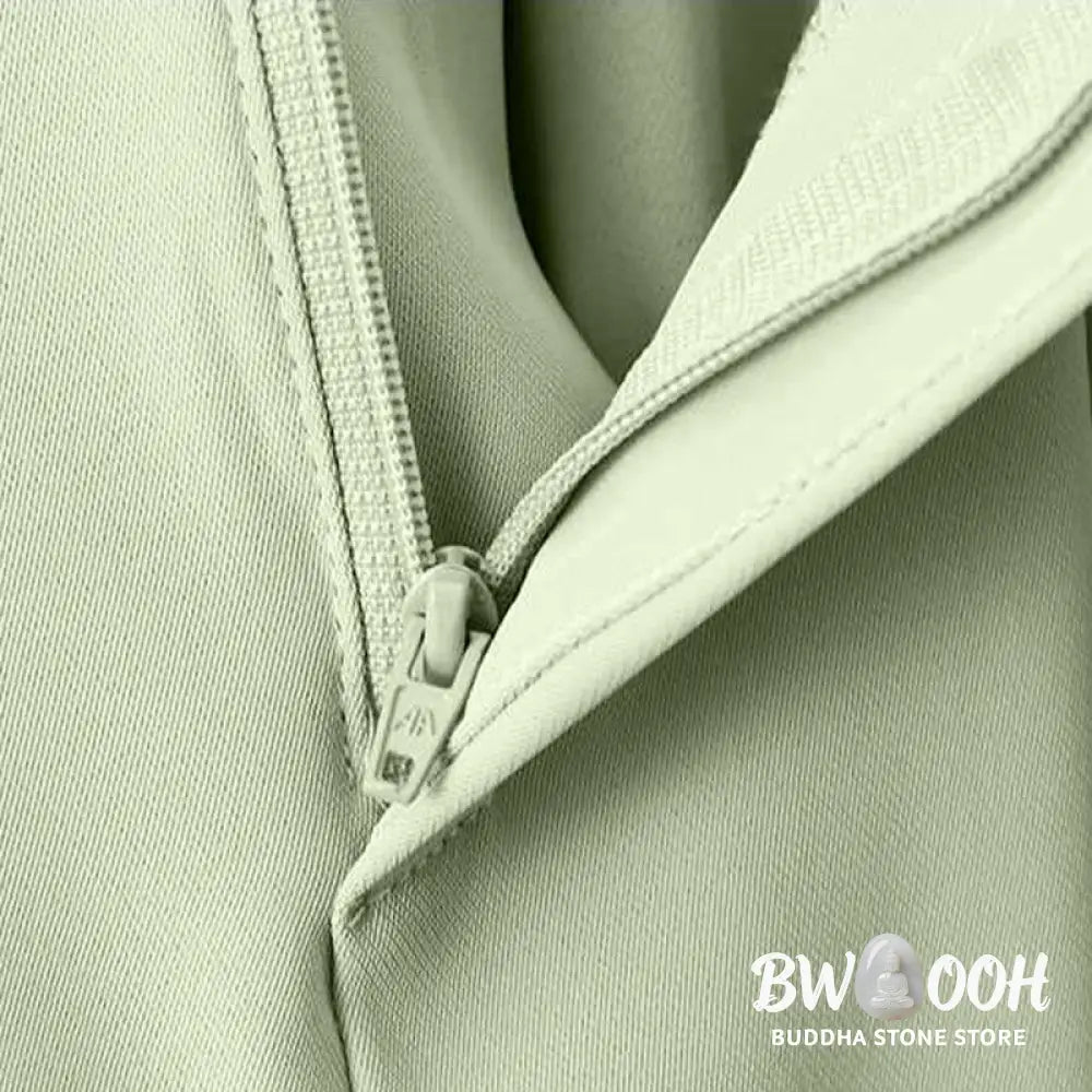 Buddha Stones Summer Casual Zipper Button Loose Plain Cotton Linen Women’s Shorts With Pockets - Women’s Shorts