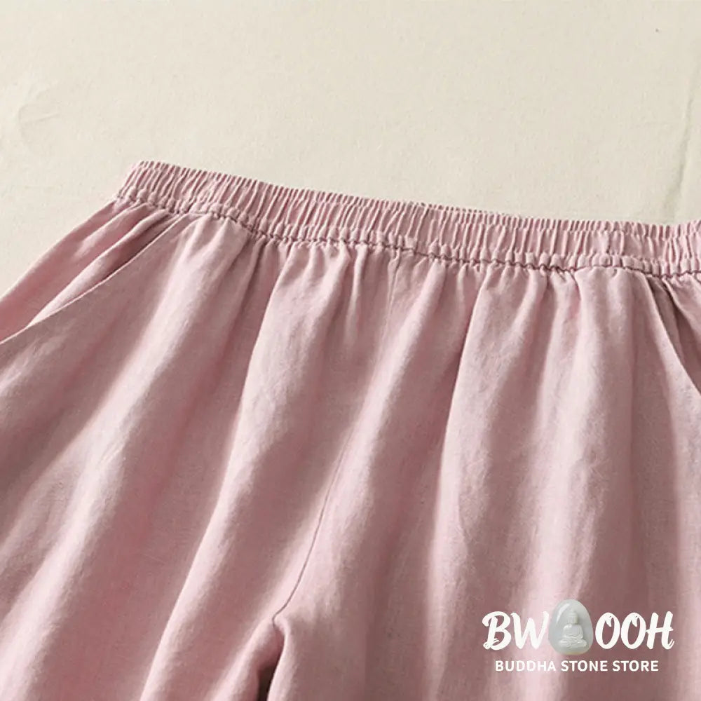 BWOOOH printed wide-leg yoga pants - Summer Daily Solid Color Elastic Waistba