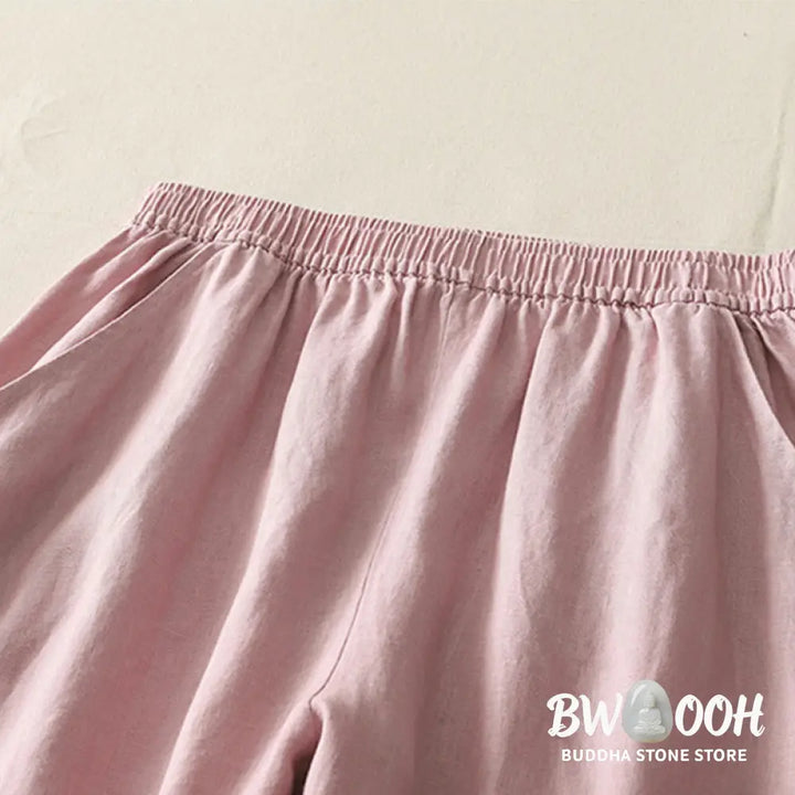 BWOOOH printed wide-leg yoga pants - Summer Daily Solid Color Elastic Waistba
