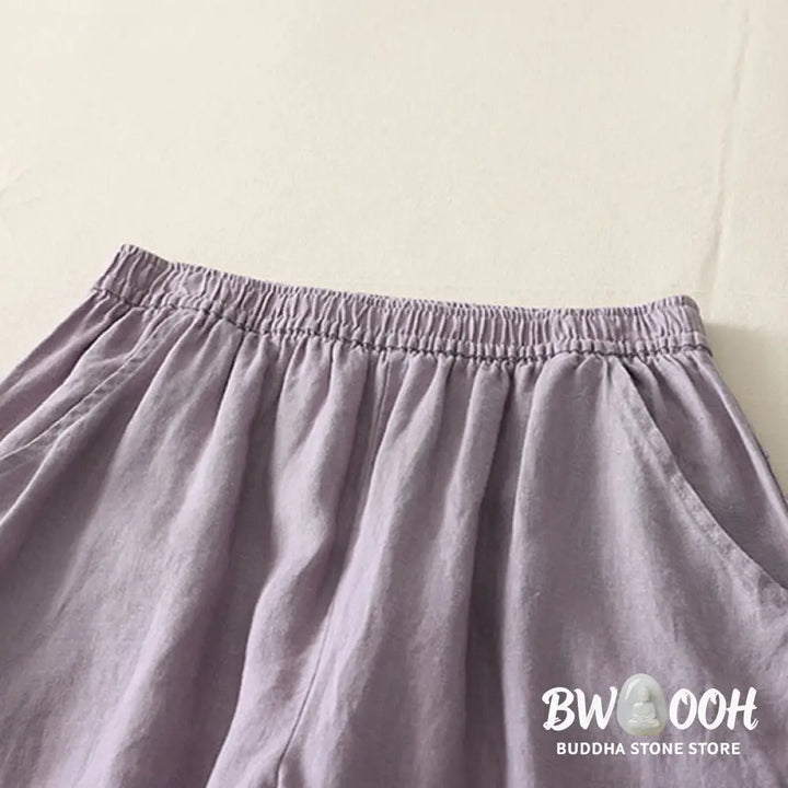 BWOOOH printed wide-leg yoga pants - Summer Daily Solid Color Elastic Waistba