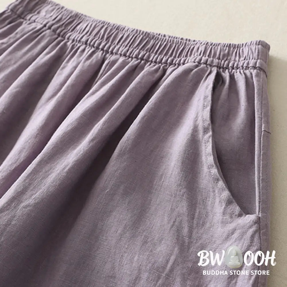 BWOOOH printed wide-leg yoga pants - Summer Daily Solid Color Elastic Waistba