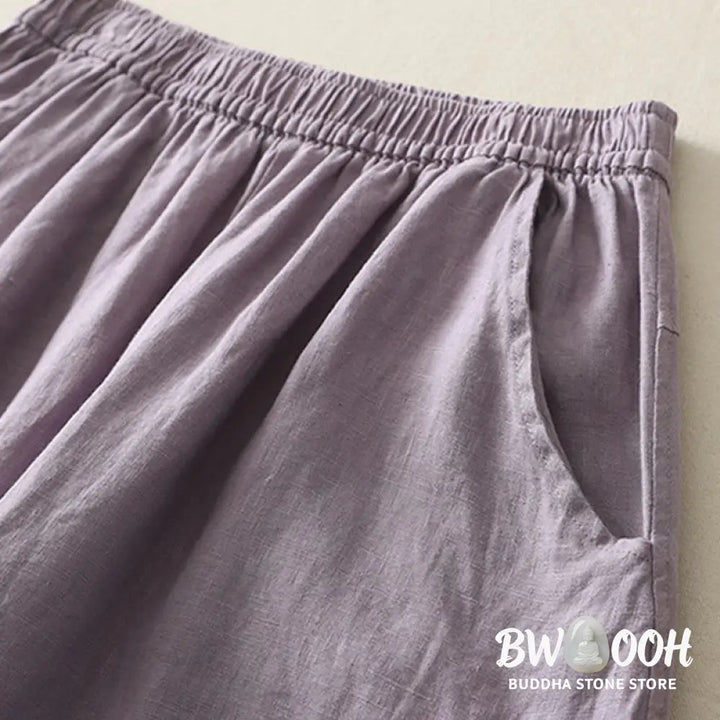 BWOOOH printed wide-leg yoga pants - Summer Daily Solid Color Elastic Waistba