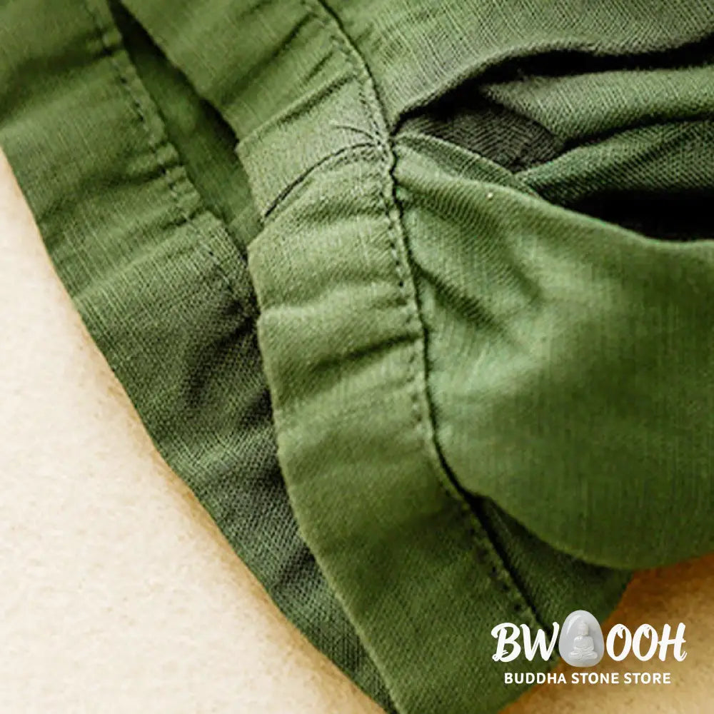 Buddha Stones Summer Elastic Waist Cotton Women’s Capri Cropped Harem Pants With Pockets - Women’s Harem Pants