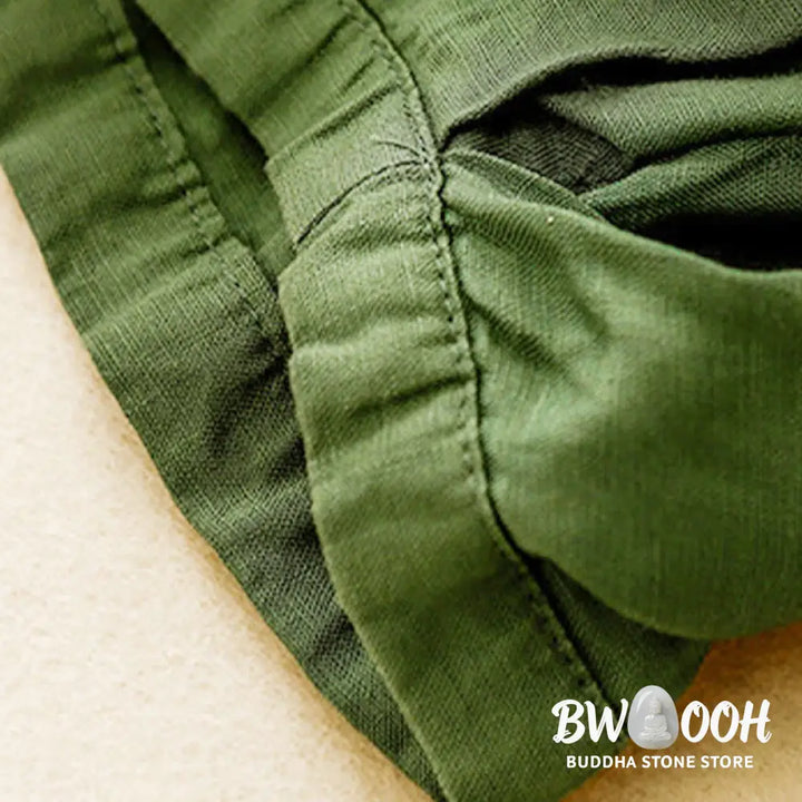 Buddha Stones Summer Elastic Waist Cotton Women’s Capri Cropped Harem Pants With Pockets - Women’s Harem Pants