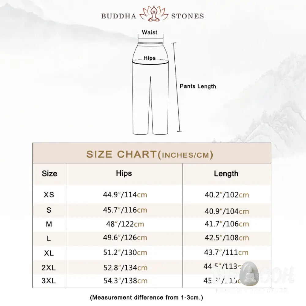 Buddha Stones Summer Elastic Waist Tai Chi Qigong Practice Cotton Linen Unisex Pants - Unisex Pants