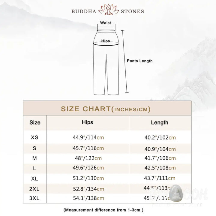 Buddha Stones Summer Elastic Waist Tai Chi Qigong Practice Cotton Linen Unisex Pants - Unisex Pants