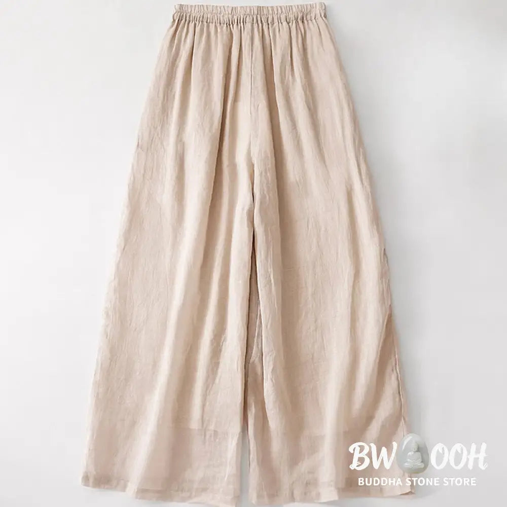 BWOOOH printed wide-leg yoga pants - Summer Embroidery Double Layer Cotton Li