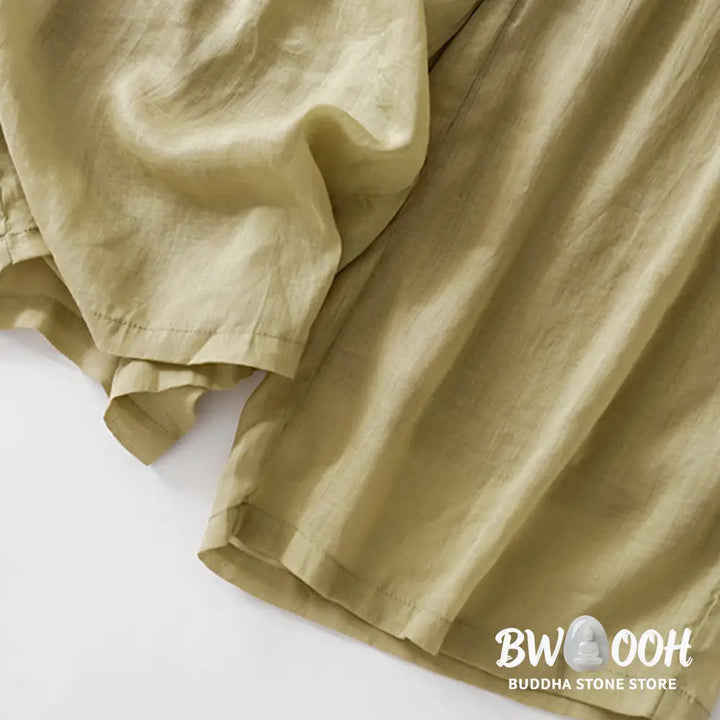 BWOOOH printed wide-leg yoga pants - Summer Embroidery Double Layer Cotton Li