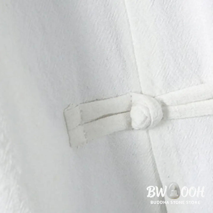 Buddha Stones Summer Frog-button Patchwork Half Sleeve Design Cotton Linen Men’s Shirt Jacket - Men’s Shirts