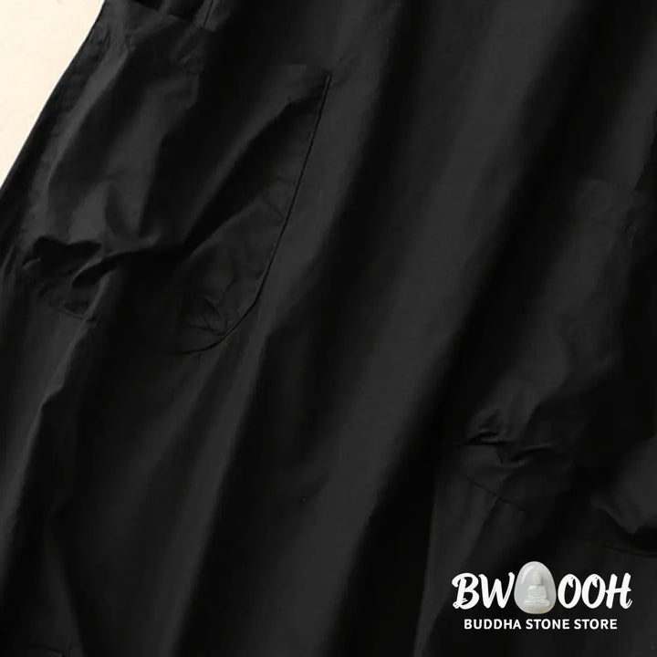 Buddha Stones Summer Plain Crew Neck Simple Short Sleeve Design Midi Dress With Pockets - Midi Dress