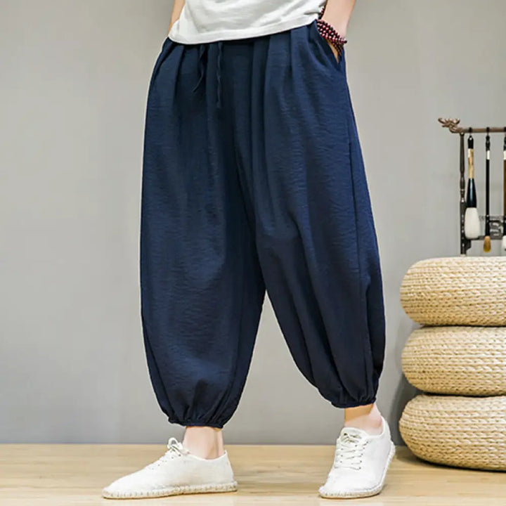 BWOOOH printed harem pants - Summer Plain Drawstring Men&