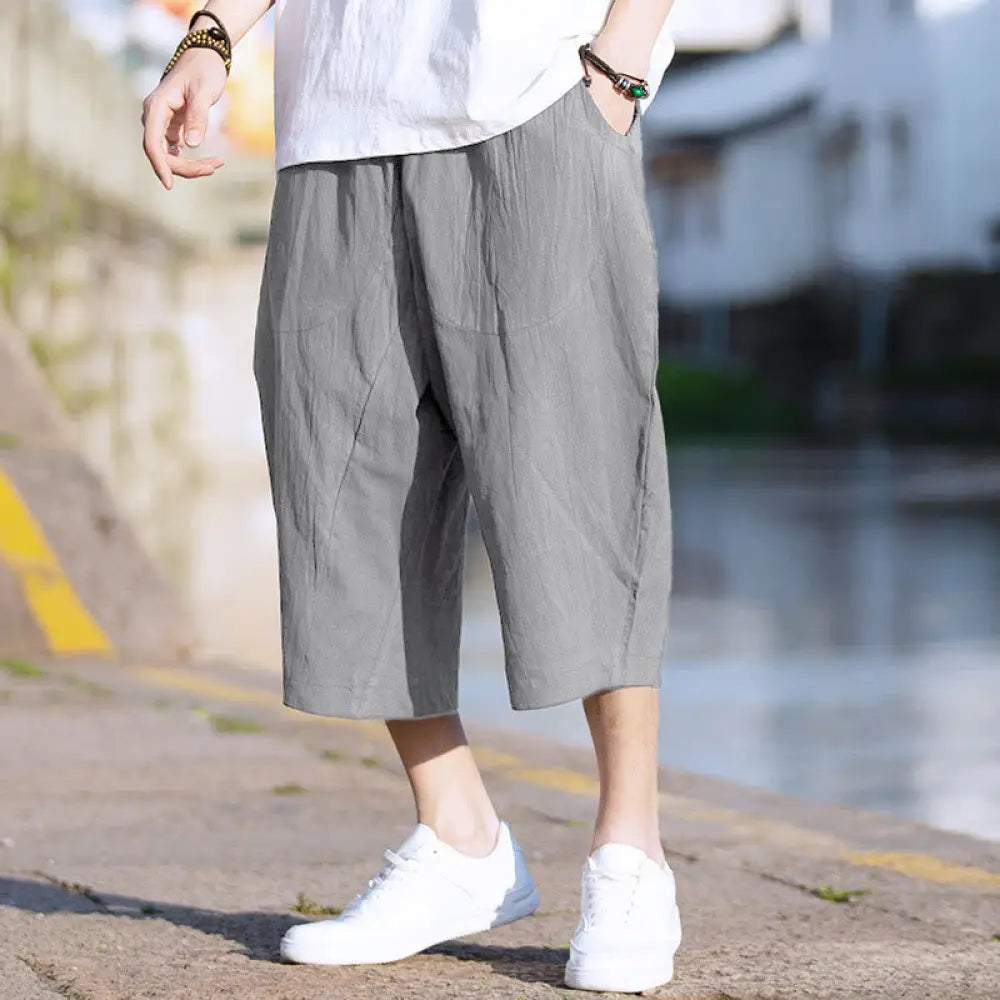 BWOOOH printed yoga pants - Summer Plain Pleat Design Drawstring Men