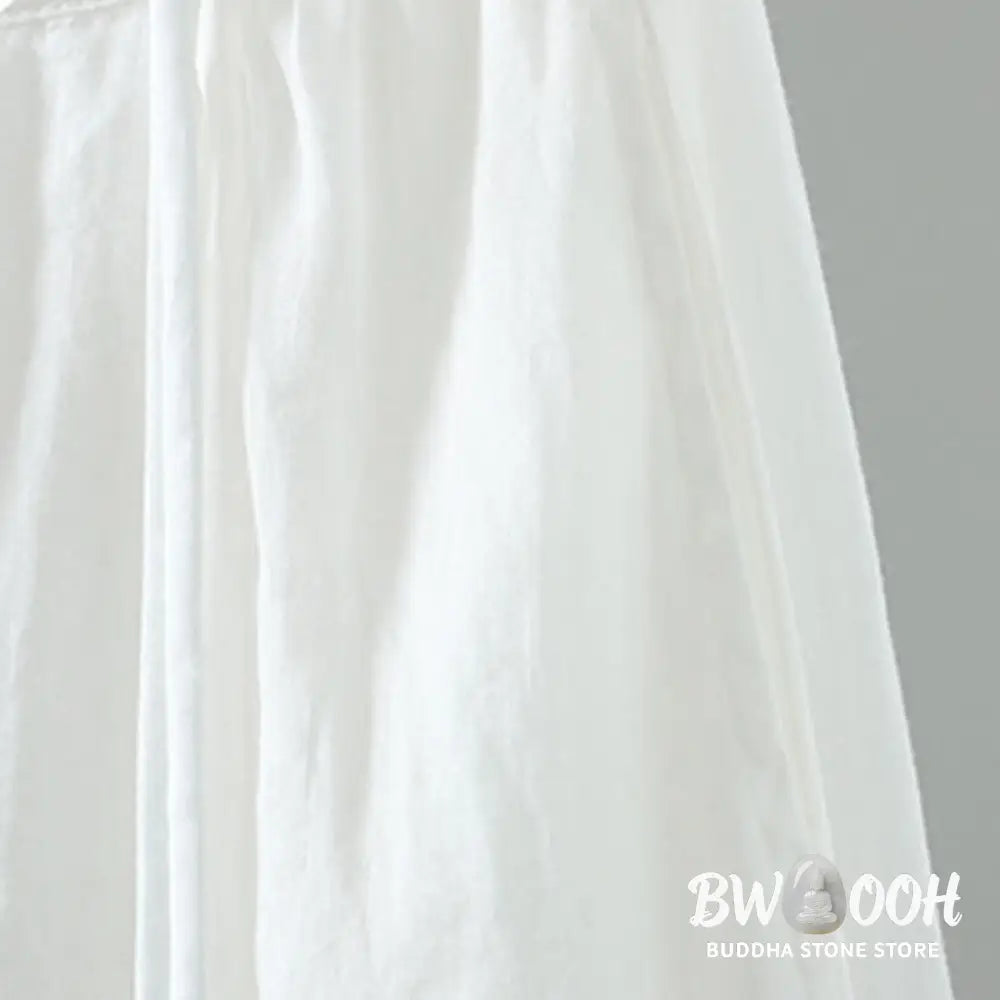 Buddha Stones Summer Retro Pure Color Tassel Design Women’s Skirt With Pockets - Skirt