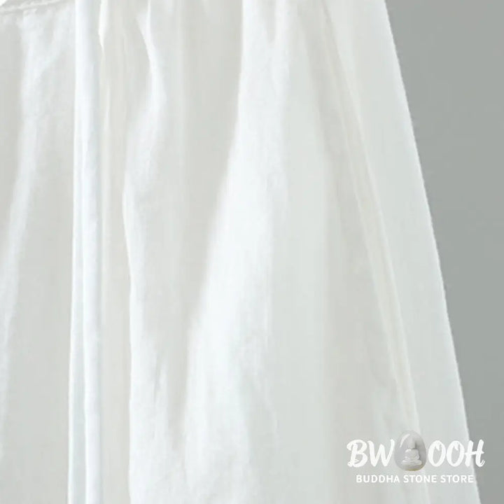 Buddha Stones Summer Retro Pure Color Tassel Design Women’s Skirt With Pockets - Skirt