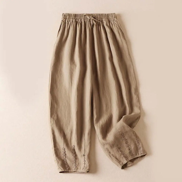 BWOOOH printed harem pants - Summer Small Flower Embroidery  Harem Pa