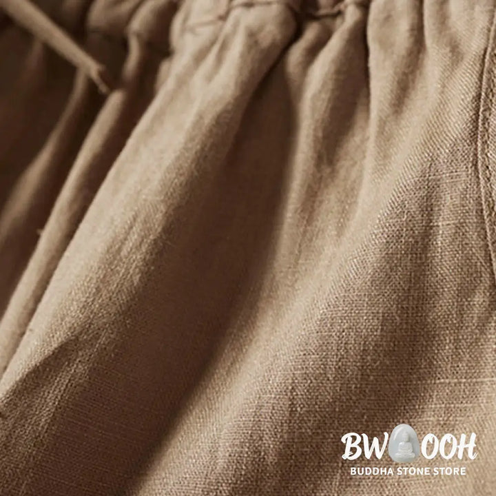 Buddha Stones Summer Small Flower Embroidery Harem Pants With Pockets - Women&