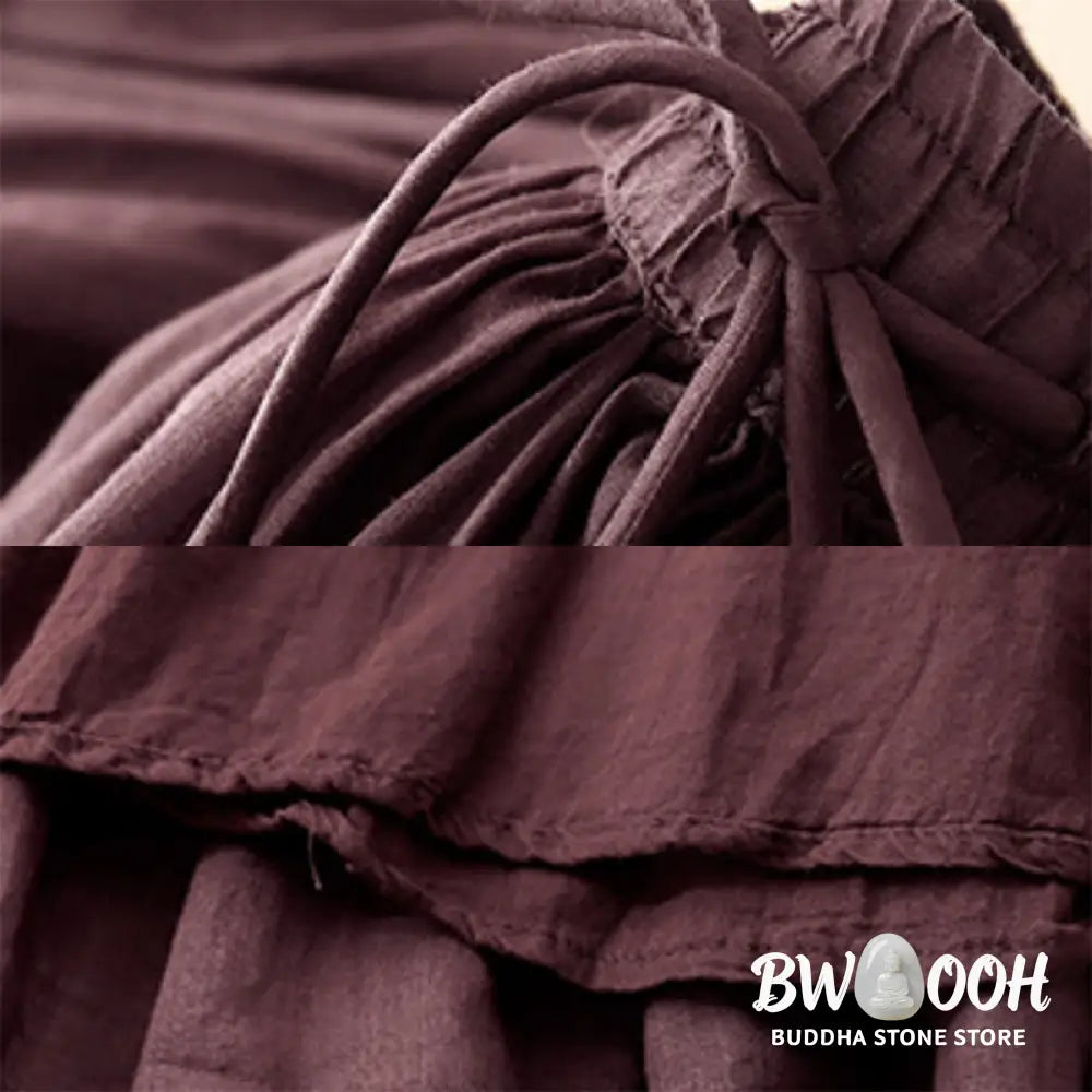 Buddha Stones Summer Solid Color Elastic Waist Drawstring Women’s Skirt - Skirt