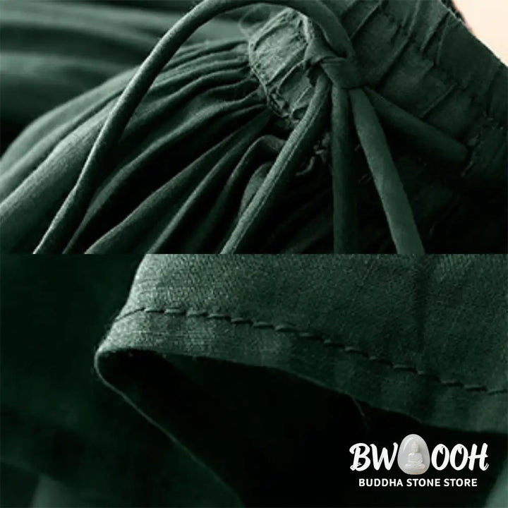 Buddha Stones Summer Solid Color Elastic Waist Drawstring Women’s Skirt - Skirt