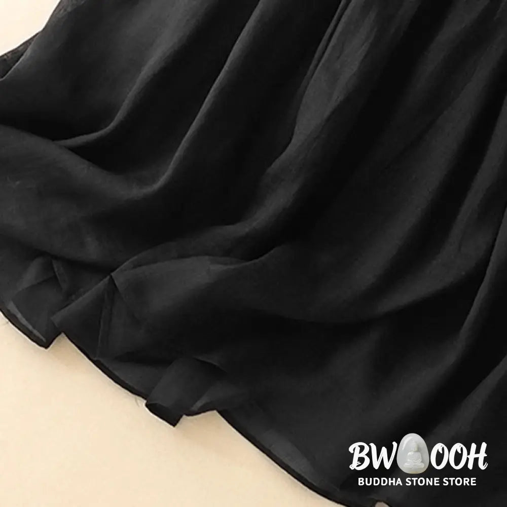Buddha Stones Summer Solid Color Elastic Waist Drawstring Women’s Skirt - Skirt
