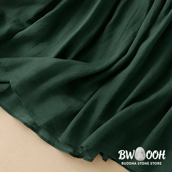 Buddha Stones Summer Solid Color Elastic Waist Drawstring Women’s Skirt - Skirt