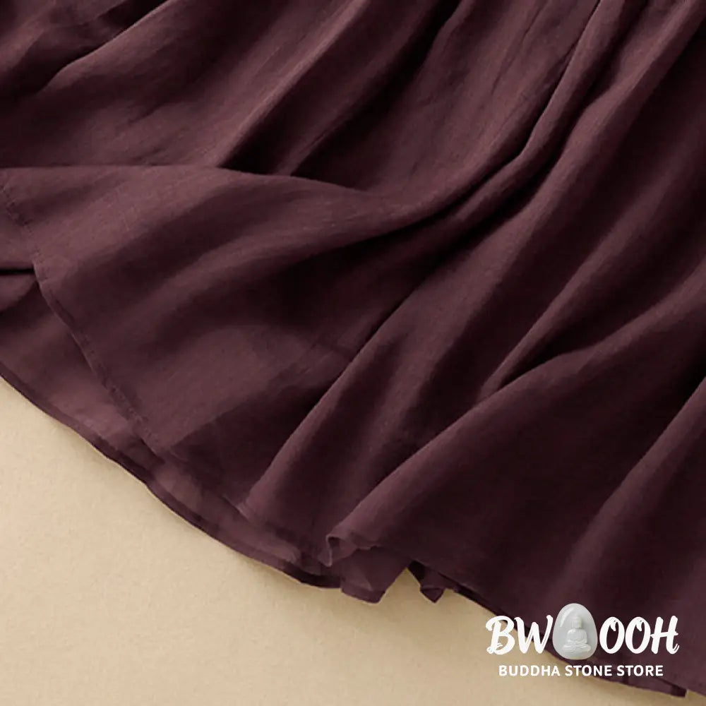 Buddha Stones Summer Solid Color Elastic Waist Drawstring Women’s Skirt - Skirt
