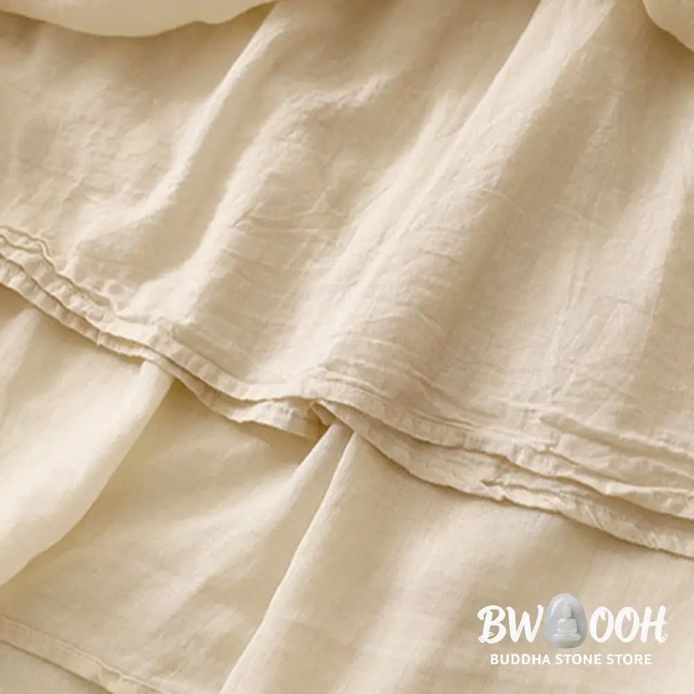 Buddha Stones Summer Solid Color Elastic Waist Drawstring Women’s Skirt - Skirt