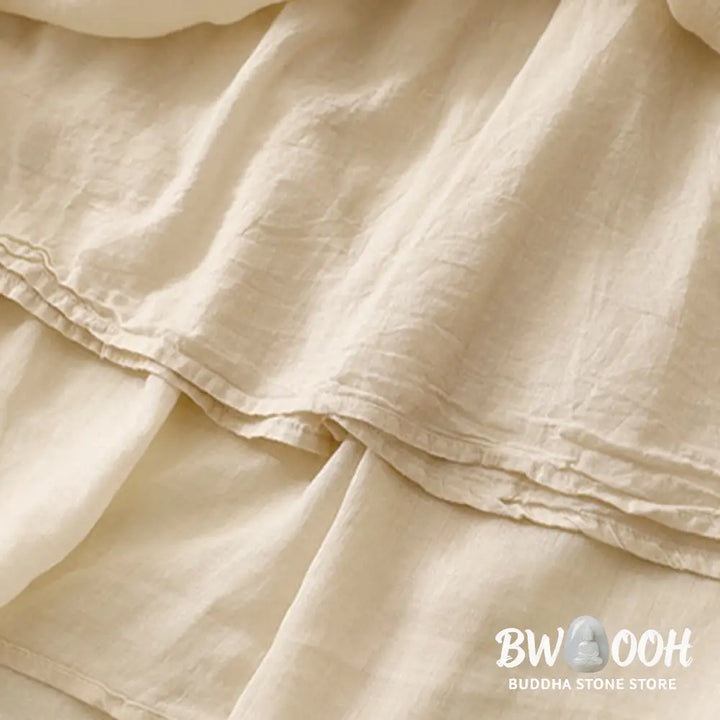 Buddha Stones Summer Solid Color Elastic Waist Drawstring Women’s Skirt - Skirt