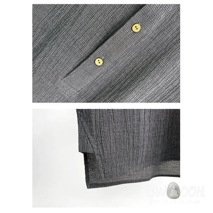 Buddha Stones Summer Solid Color Men Short Sleeve Button Shirt - Men’s Shirts