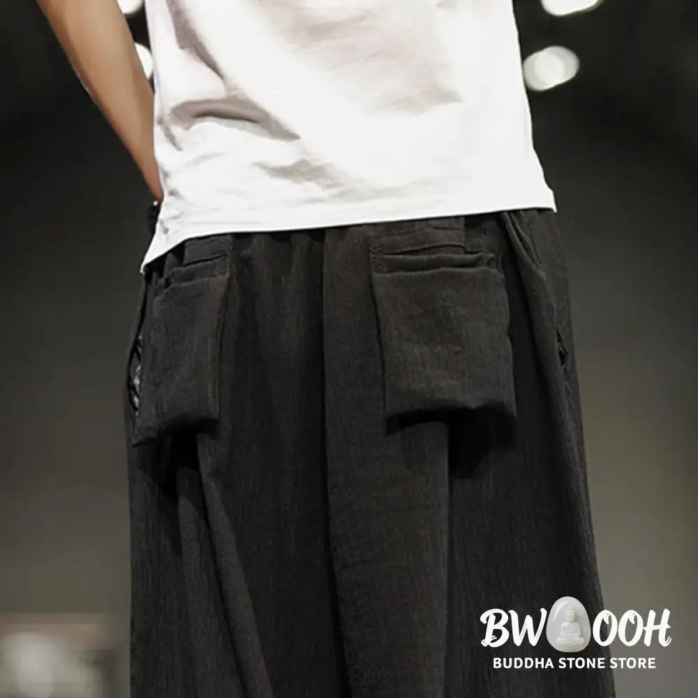 Buddha Stones Summer Solid Men’s Cropped Pants With Pockets - Men’s Pants