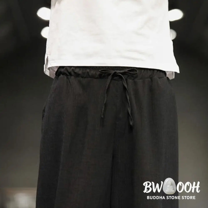 Buddha Stones Summer Solid Men’s Cropped Pants With Pockets - Men’s Pants
