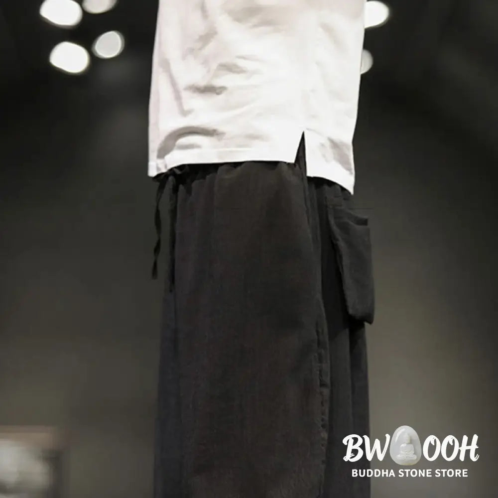 Buddha Stones Summer Solid Men’s Cropped Pants With Pockets - Men’s Pants