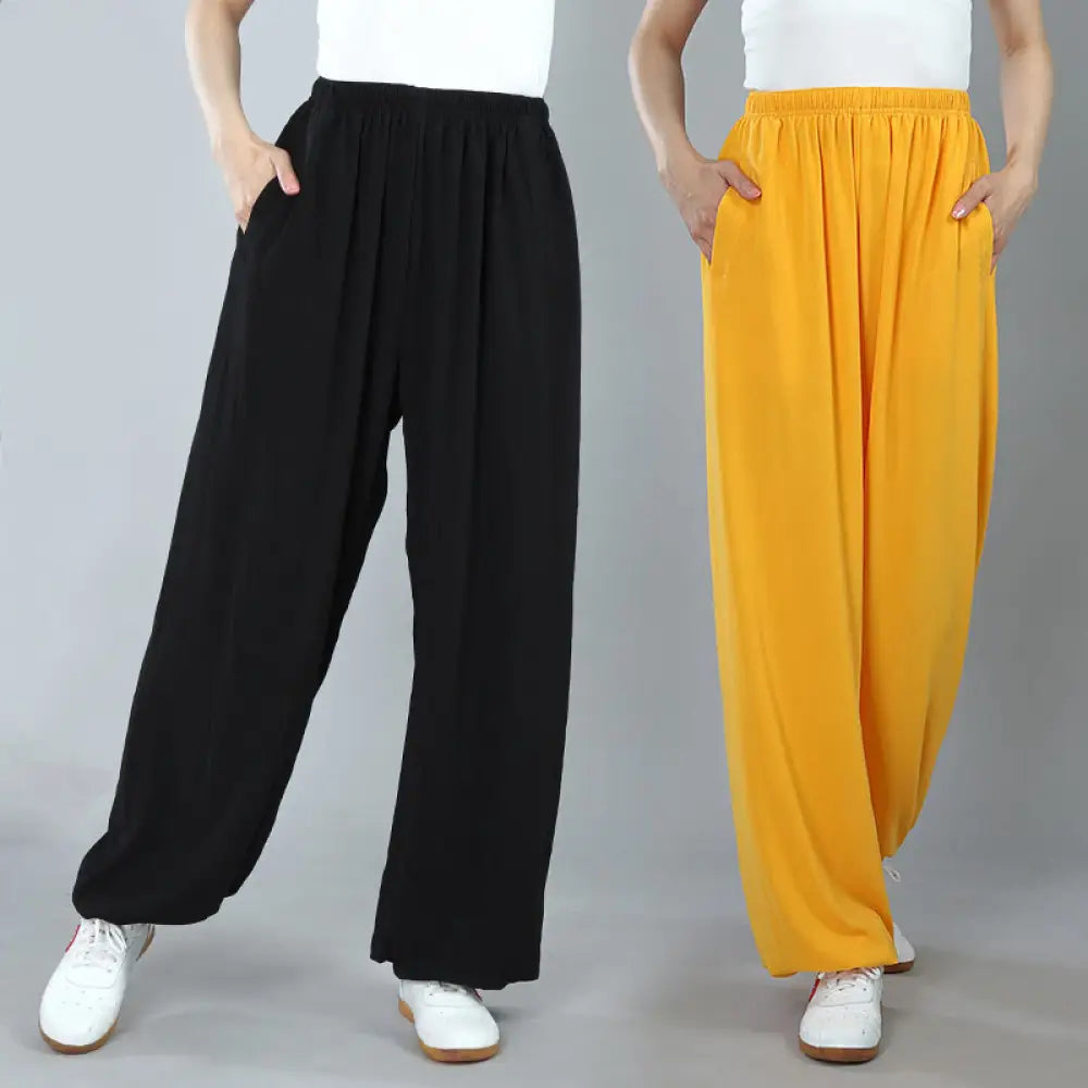 BWOOOH printed yoga pants - Summer Unisex Elastic Waist Tai Chi Kung