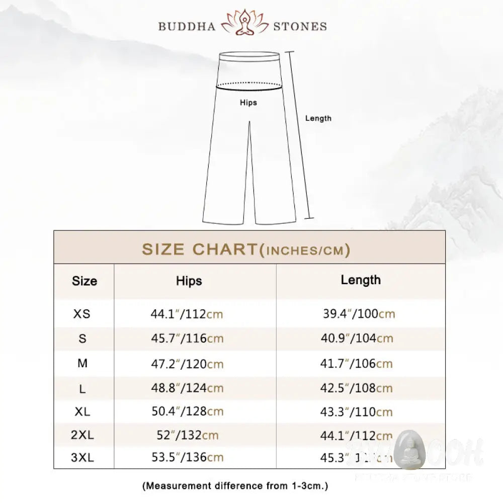 Buddha Stones Summer Unisex Elastic Waist Tai Chi Qigong Practice Breathable Cotton Linen Pants With Pockets - Unisex