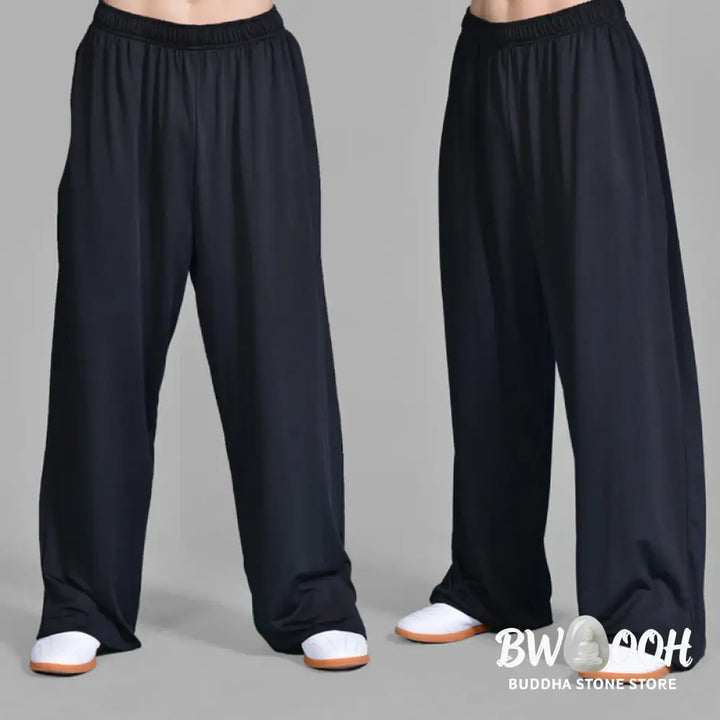 Buddha Stones Summer Unisex Elastic Waist Tai Chi Qigong Practice Pants With Pockets - Unisex Pants