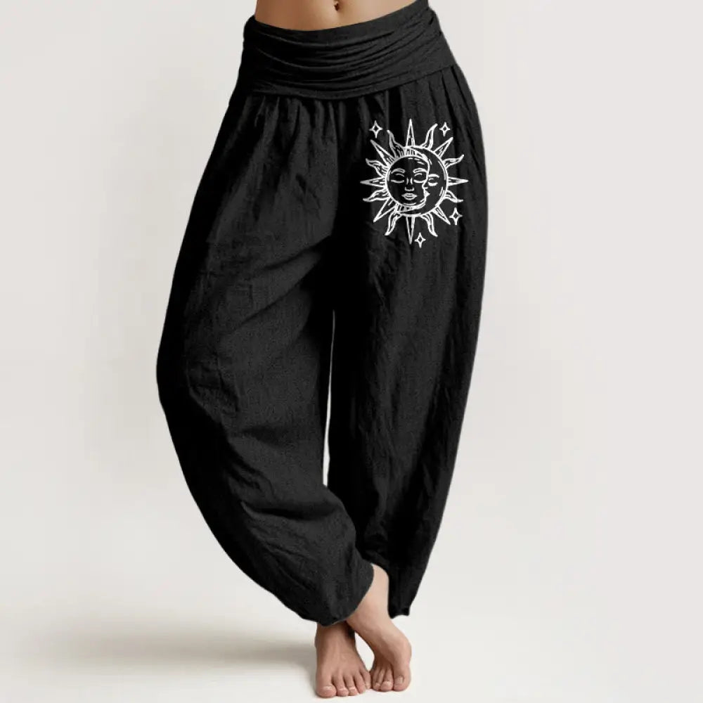 BWOOOH printed harem pants - Sun Moon Pattern Women&