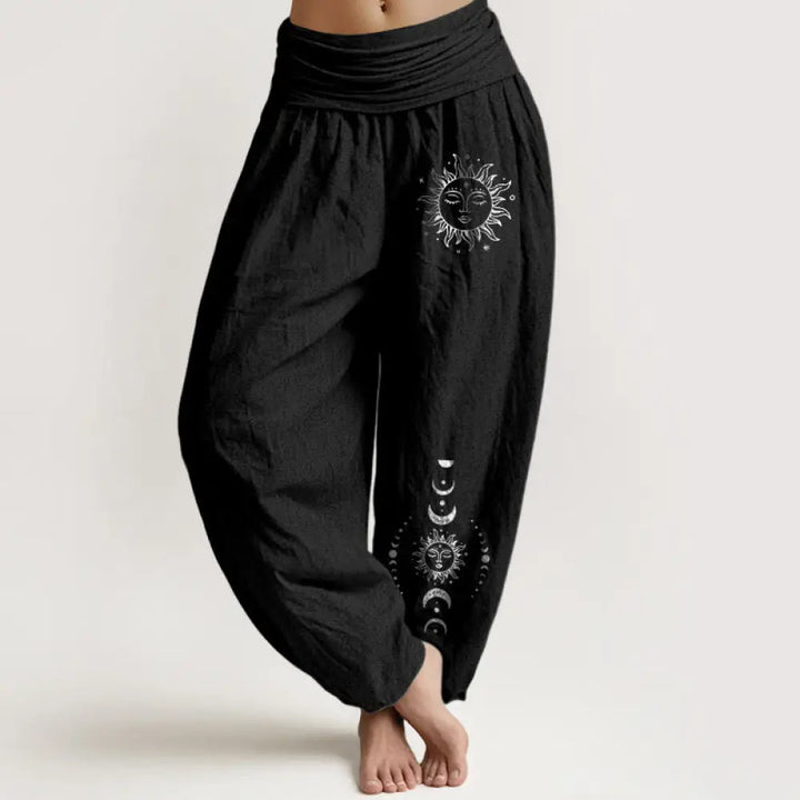 Buddha Stones Sun Moon Stars Pattern Women&
