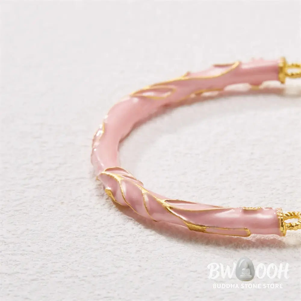 Buddha Stones Sun Stone Golden Silk Jade Lily of the Valley Charm Positive Bracelet Bangle - BWOOOH - Bracelet Bangle