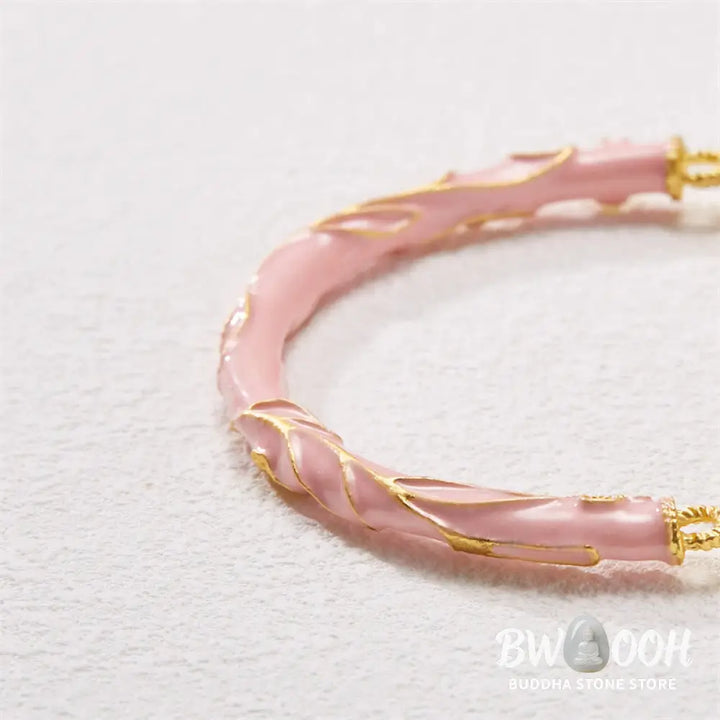 Buddha Stones Sun Stone Golden Silk Jade Lily of the Valley Charm Positive Bracelet Bangle - BWOOOH - Bracelet Bangle