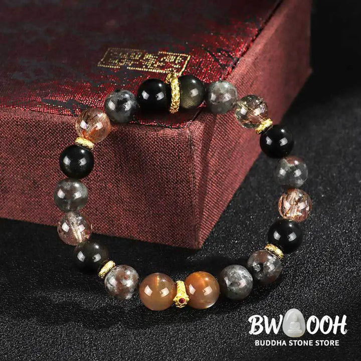Buddha Stones Sun Stone Lava Rock Positive Bracelet - BWOOOH - Bracelet