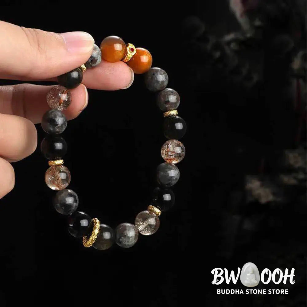 Buddha Stones Sun Stone Lava Rock Positive Bracelet - BWOOOH - Bracelet