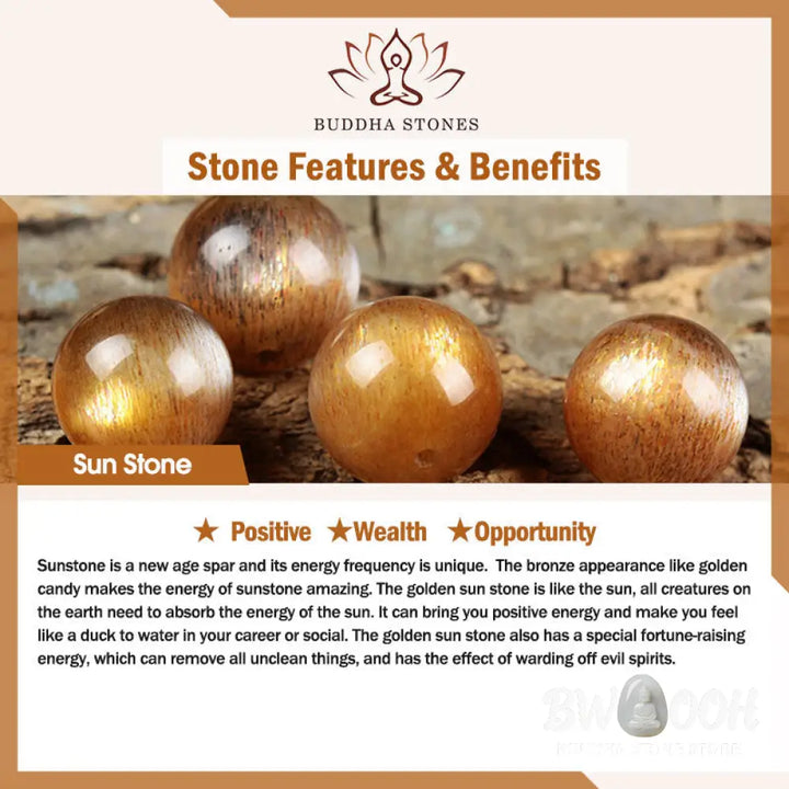 Buddha Stones Sun Stone Peach Moonstone Red Agate Crystal Star Wealth Bracelet - BWOOOH - Sun Stone&amp;Peach Moonstone&amp;Red