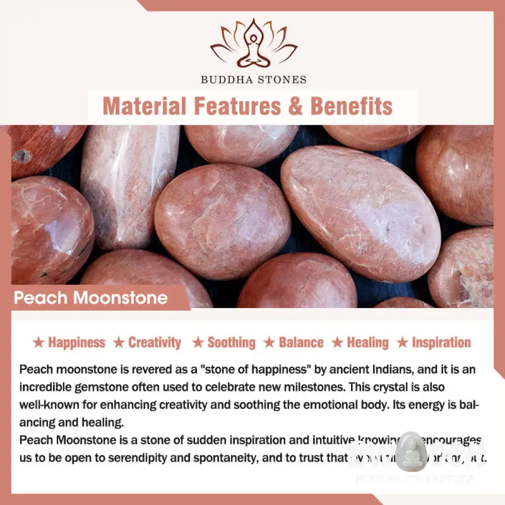 Buddha Stones Sun Stone Peach Moonstone Red Agate Crystal Star Wealth Bracelet - BWOOOH - Sun Stone&amp;Peach Moonstone&amp;Red