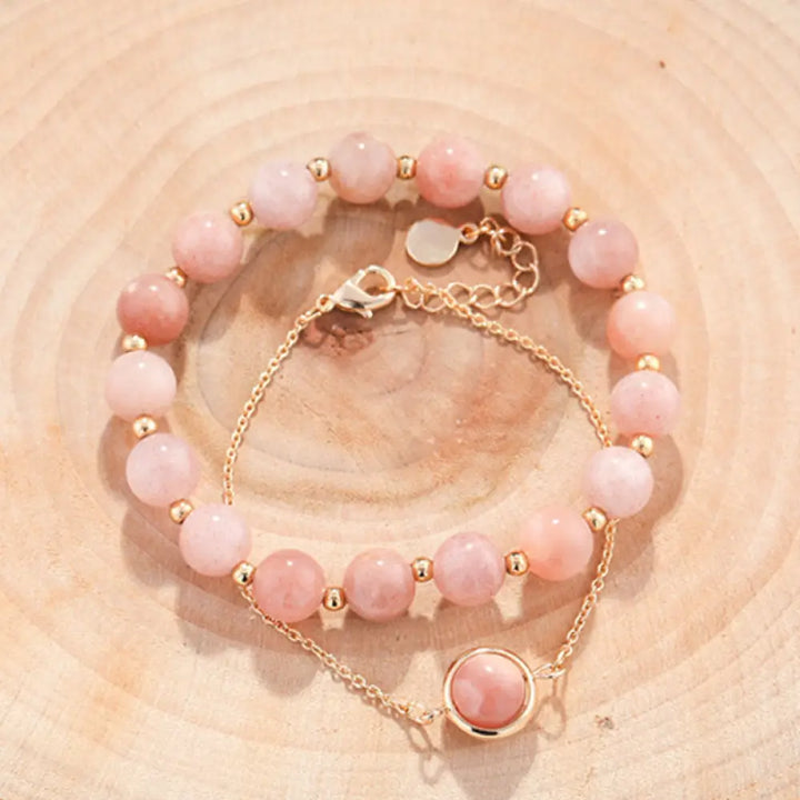 Buddha Stones Sun Stone Strawberry Quartz Crystal Positive Bracelet - BWOOOH - Sun Stone - Bracelet