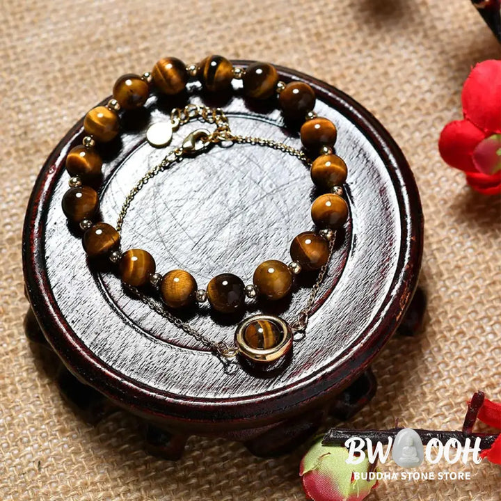 Buddha Stones Sun Stone Strawberry Quartz Crystal Positive Bracelet - BWOOOH - Bracelet