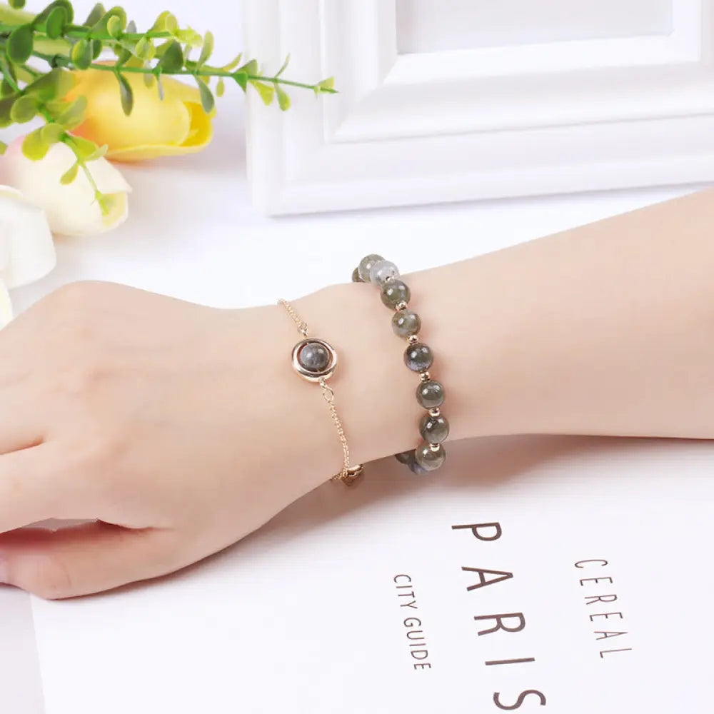 Buddha Stones Sun Stone Strawberry Quartz Crystal Positive Bracelet - BWOOOH - Labradorite - Bracelet