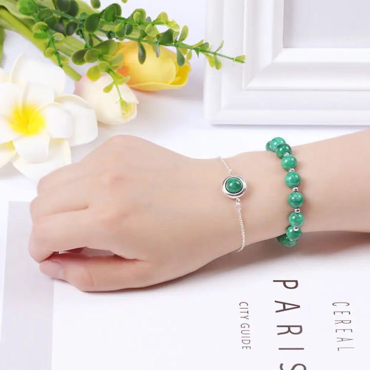 Buddha Stones Sun Stone Strawberry Quartz Crystal Positive Bracelet - BWOOOH - Malachite - Bracelet