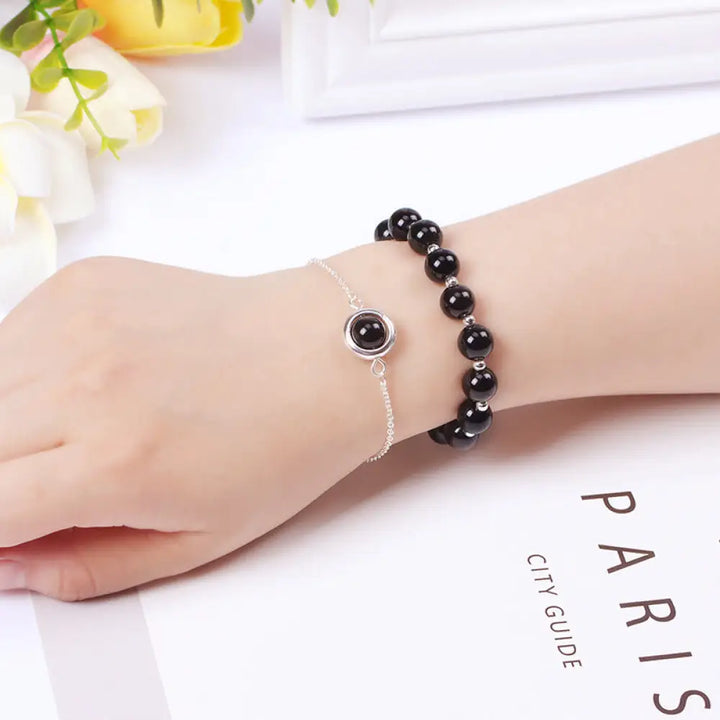 Buddha Stones Sun Stone Strawberry Quartz Crystal Positive Bracelet - BWOOOH - Obsidian - Bracelet