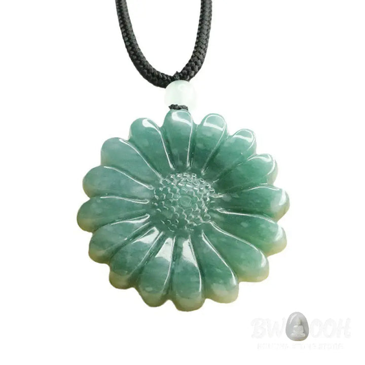 Buddha Stones Sunflower Jade Abundance Necklace Pendants - BWOOOH - Jade - Necklaces &amp; Pendants