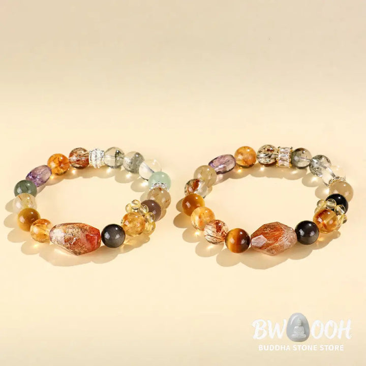 Buddha Stones Super Seven Crystal Topaz Obsidian Tiger Eye Positivity Bracelet - BWOOOH - Bracelet