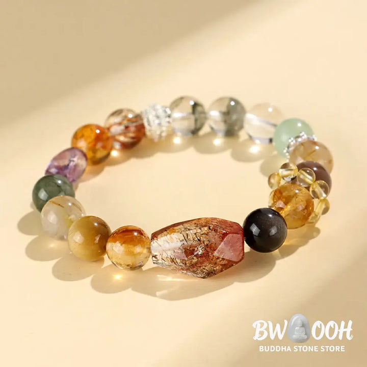 Buddha Stones Super Seven Crystal Topaz Obsidian Tiger Eye Positivity Bracelet - BWOOOH - Bracelet